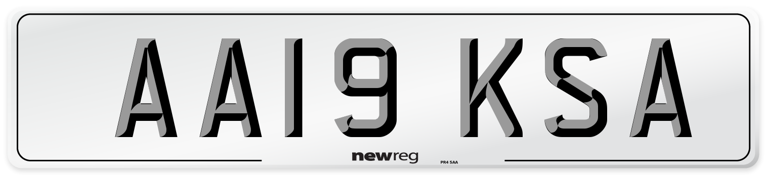 AA19 KSA Number Plate from New Reg